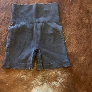 Ribbed nylon/spandex biker shorts - ShoSho dark grey XS/S